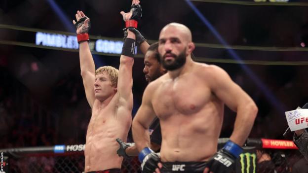 Paddy Pimblett gets the decision against Jared Gordon at UFC 282 in December 2022
