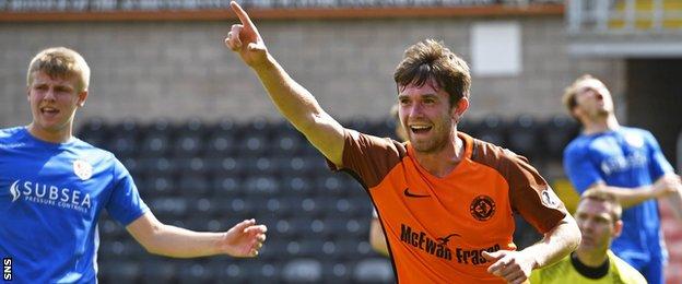 Sam Stanton celebrates