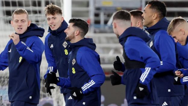 The Northern Ireland squad trained at the Olympic Stadium on Thursday evening