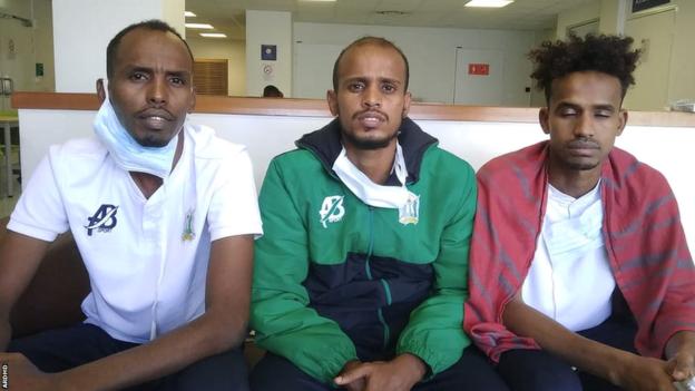 Djibouti internationals Bilal Hassan, Aboubakar Elmi and Nasrodin Aptidon