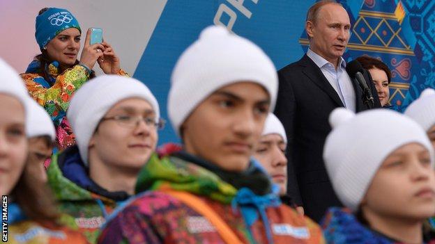 Vladimir Putin attends Sochi 2014 event