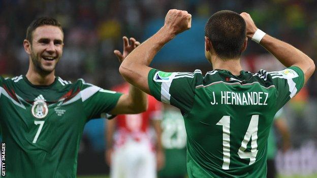 Javier Hernandez and his Mexico international team-mate Miguel Layun