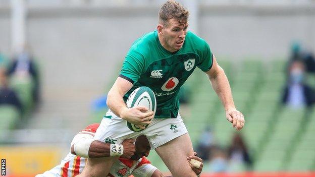 Chris Farrell in action for Ireland against Japan 14 months ago
