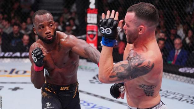 Leon Edwards in action against Colby Covington at UFC 296 in Las Vegas