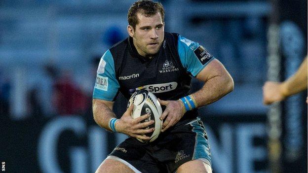 Brown in action for Glasgow Warriors