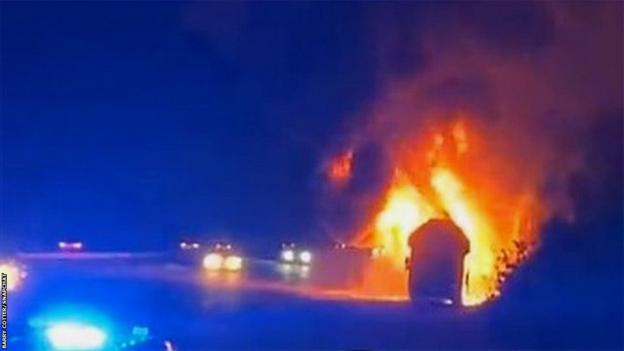 Barnsley bus fire: Neill Collins says team 'very fortunate' after