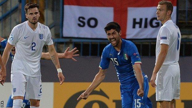 Marco Benassi celebrates Italy's winner