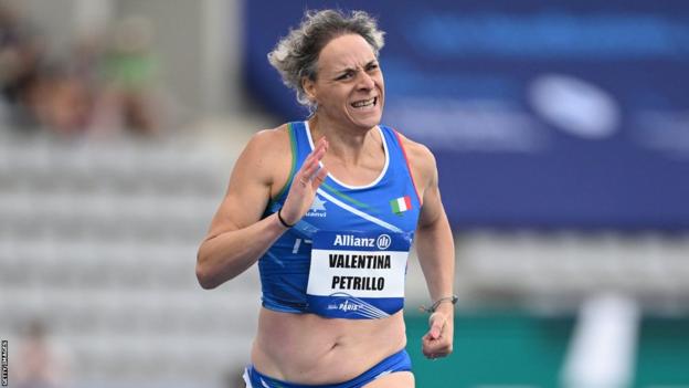 Italian sprinter Valentina Petrillo in action in Paris