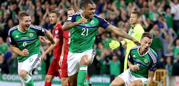 Evans scored the first goal in Northern Ireland's 2-0 win over the Czech Republic