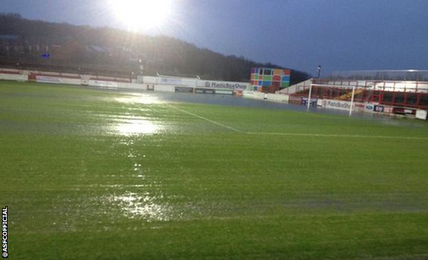 Accrington Stanley's pitch under water