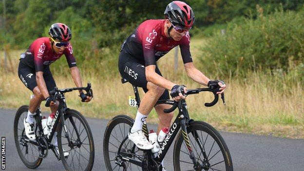 Egan Bernal and Chris Froome