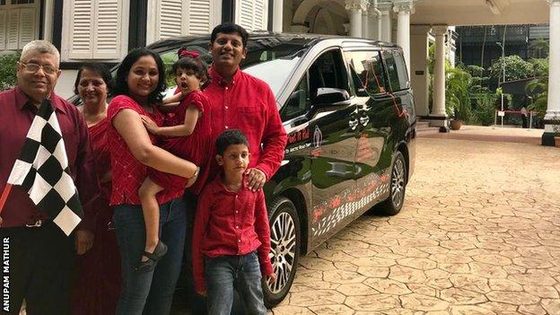The Mathur family leave Singapore at the start of their journey
