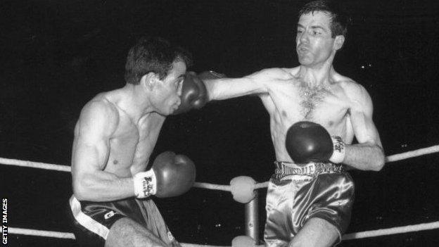 Walter McGowan (right) defeated Italy's Salvatore Burruni over 15 rounds to win the world flyweight title in 1966