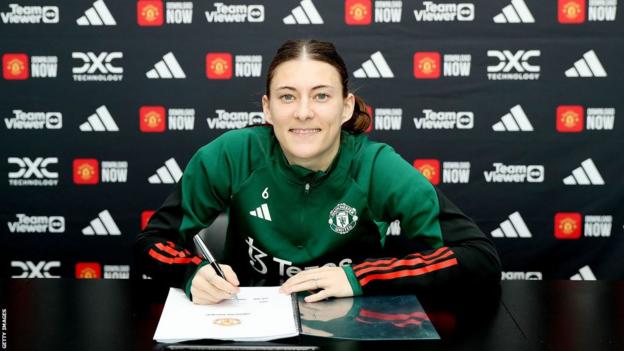 Hannah Blundell signs her new Manchester United contract