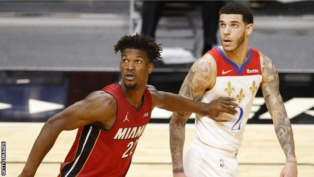 Miami Heat star Jimmy Butler and New Orleans Pelicans guard Lonzo Ball