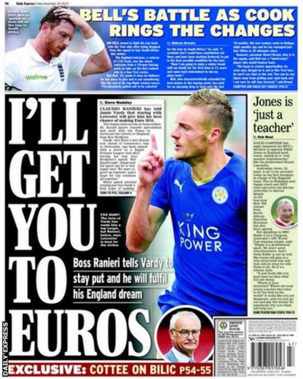 Friday's Daily Express back page