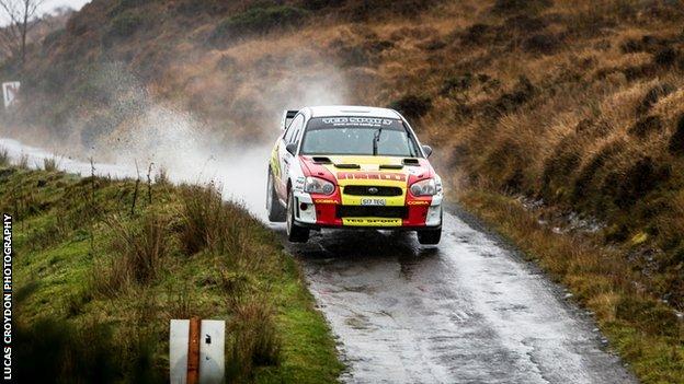 Driver Aaron Newby and co-driver Robert Fagg on the Isle of Man