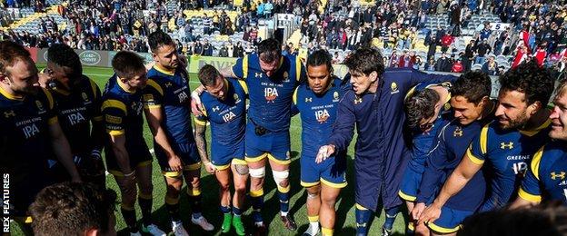 Warriors captain Donncha O'Callaghan gave an inspiring team talk in the team huddle before the Easter Saturday home win over Bath