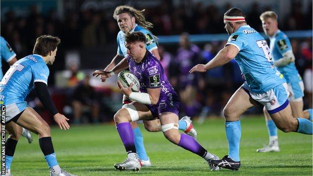 Taine Basham scored a try for Dragons in the Challenge Cup defeat to Gloucester