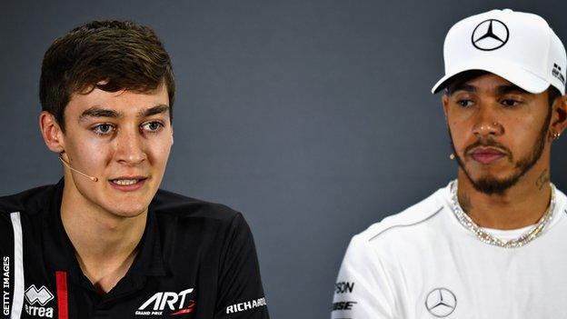 George Russell and Lewis Hamilton