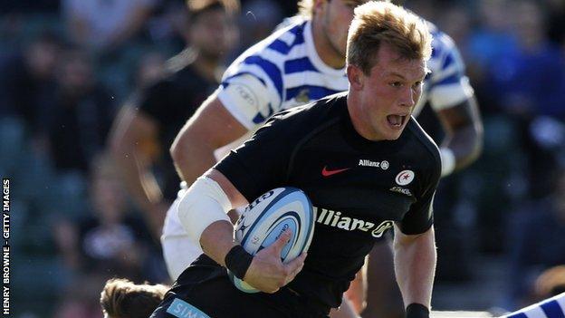 Nick Tompkins made his Saracens debut against Leicester Tigers in the old Anglo-Welsh Cup in 2012