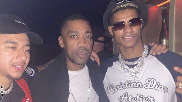 Marcus Rashford (right) and Jesse Lingard (left) have both said the picture of them with Wiley has been "misconstrued"