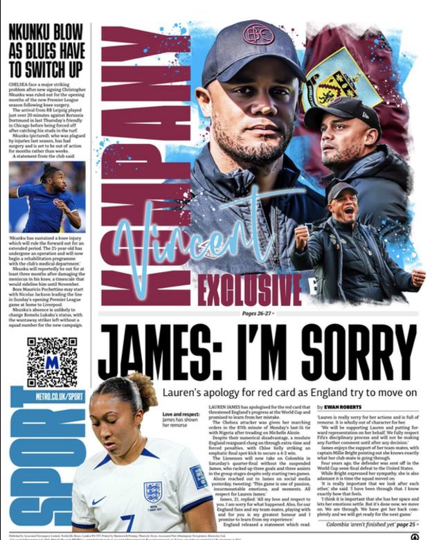 Wednesday's back pages BBC Sport