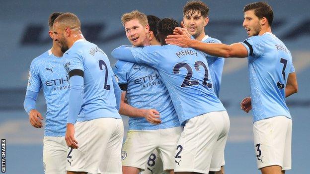 Manchester City pair Kevin de Bruyne (centre) and Ruben Dias (right) could go big against Brighton.