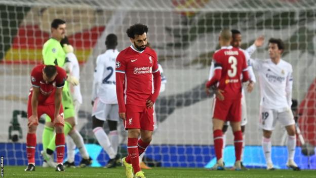 Mohamed Salah shows his disappointment at Liverpool losing to Real Madrid
