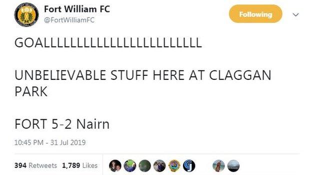 Fort William Tweet