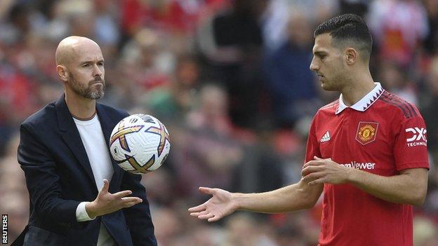 Erik ten Hag and Diogo Dalot