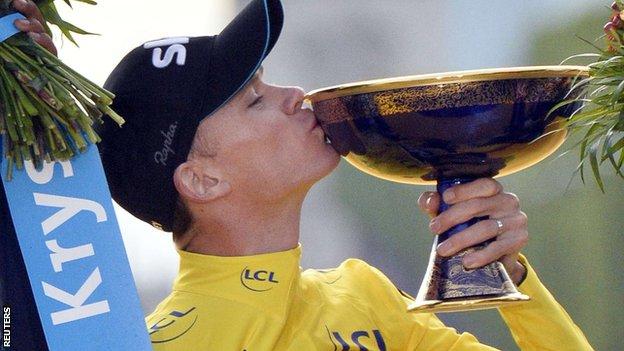 Chris Froome won the yellow jersey and polka dot jersey