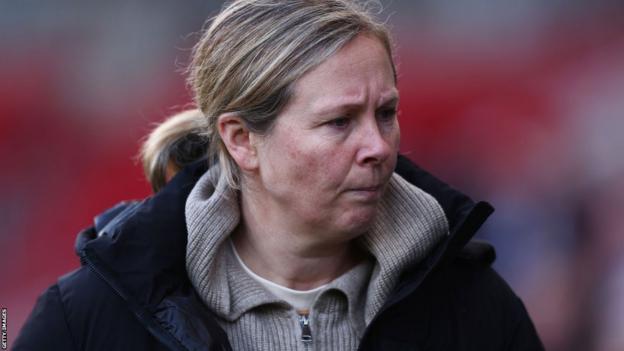 West Ham boss Rehanne Skinner on the touchline