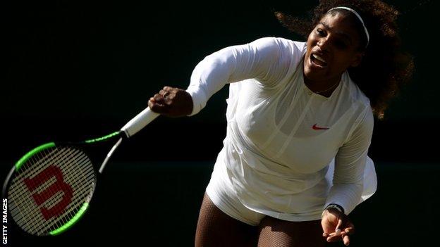 Serena Williams serving