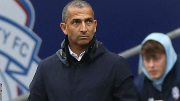 Sabri Lamouchi looks on as Cardiff play during his time as their boss