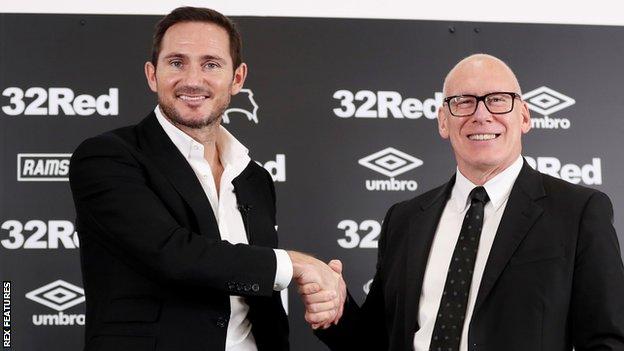 Frank Lampard and Derby County chief executive Mel Morris