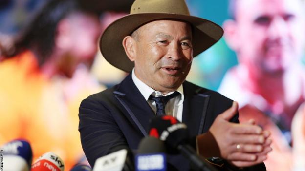 Australia head coach Eddie Jones speaks to the media