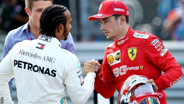 Lewis Hamilton and Charles Leclerc