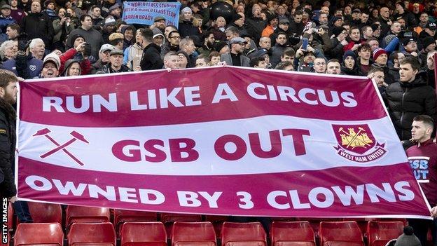 West Ham fans protest