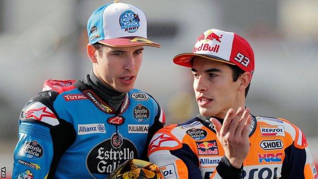 Alex Marquez (left) with brother Marc