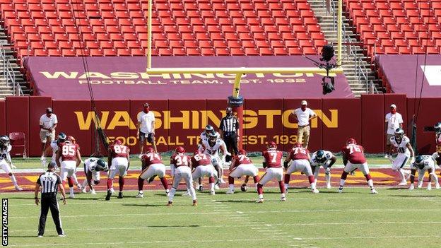 Washington American Football team in action at FedExField