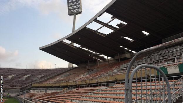The dilapidated National Stadium in Lagos