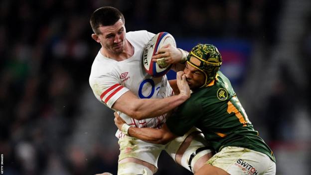 Tom Curry playing against South Africa