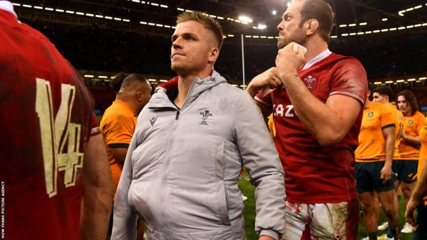 Gareth Anscombe at the end of the game against Australia in Cardiff.