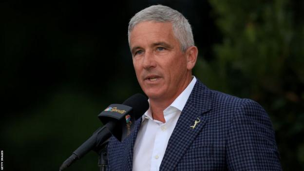Jay Monahan speaks at the THE PLAYERS Championship