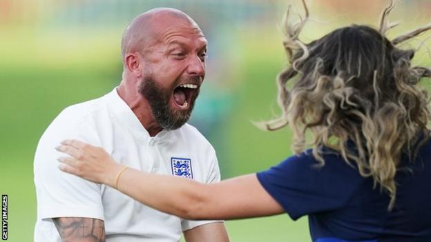 England Under-19 boss Ian Foster reacts after his side's win over Italy