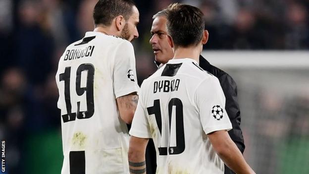 Leonardo Bonucci and Paulo Dybala confronted Jose Mourinho at full-time