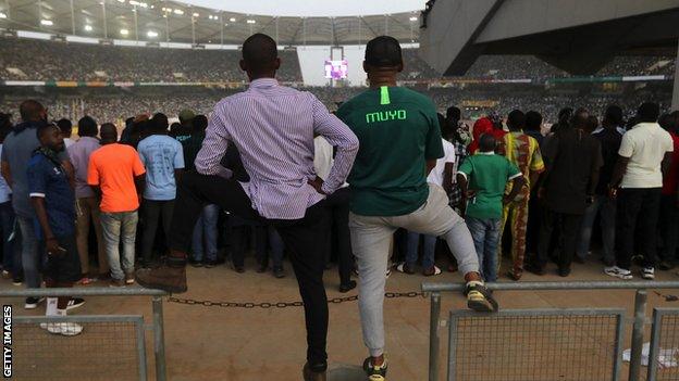 Fans at the Moshood Abiola National Stadium