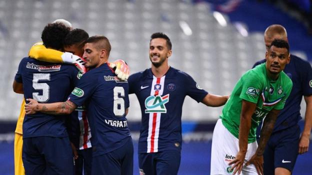 PSG win French Cup as fans return - but Mbappe limps off in tears