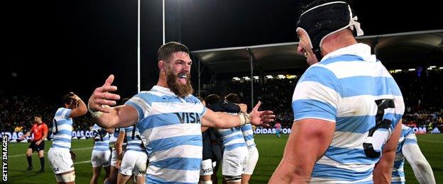 Argentina celebrate win over New Zealand